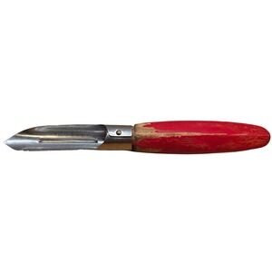 Vintage Wooden Handle Androck Vegetable Peeler Made in USA Stainless Steel‎